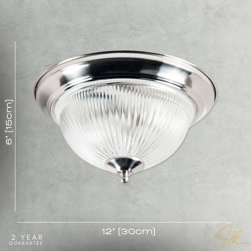image 1 of Traditional Satin Chrome IP44 Bathroom Ceiling Light Fitting | Silver | Satin Nickel | 1