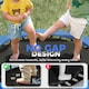 image 4 of HOMCOM 4.6FT Kids Trampoline with Safety Enclosure for Ages 3-10 Years Blue