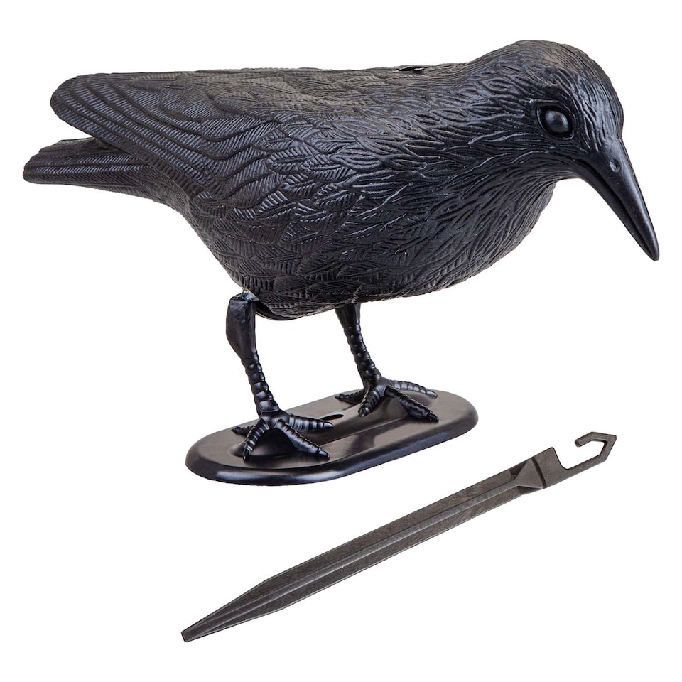 image 1 of vfm-estore Halloween Black Crow Decoration with Ground Spike - 19.4 x 13 cm