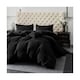 image 1 of Ezysleep Winter Soft Teddy Fleece Fabric Duvet Set Warm And Cosy Bedding | Black | Black