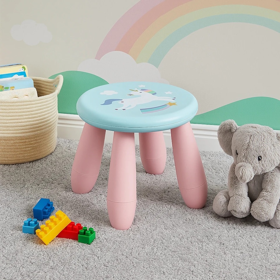 image 1 of Stool Seat 2x21cm Kids Child Colourful Plastic Chair Nursery Indoor | Multi | Multicoloured | 1 of each