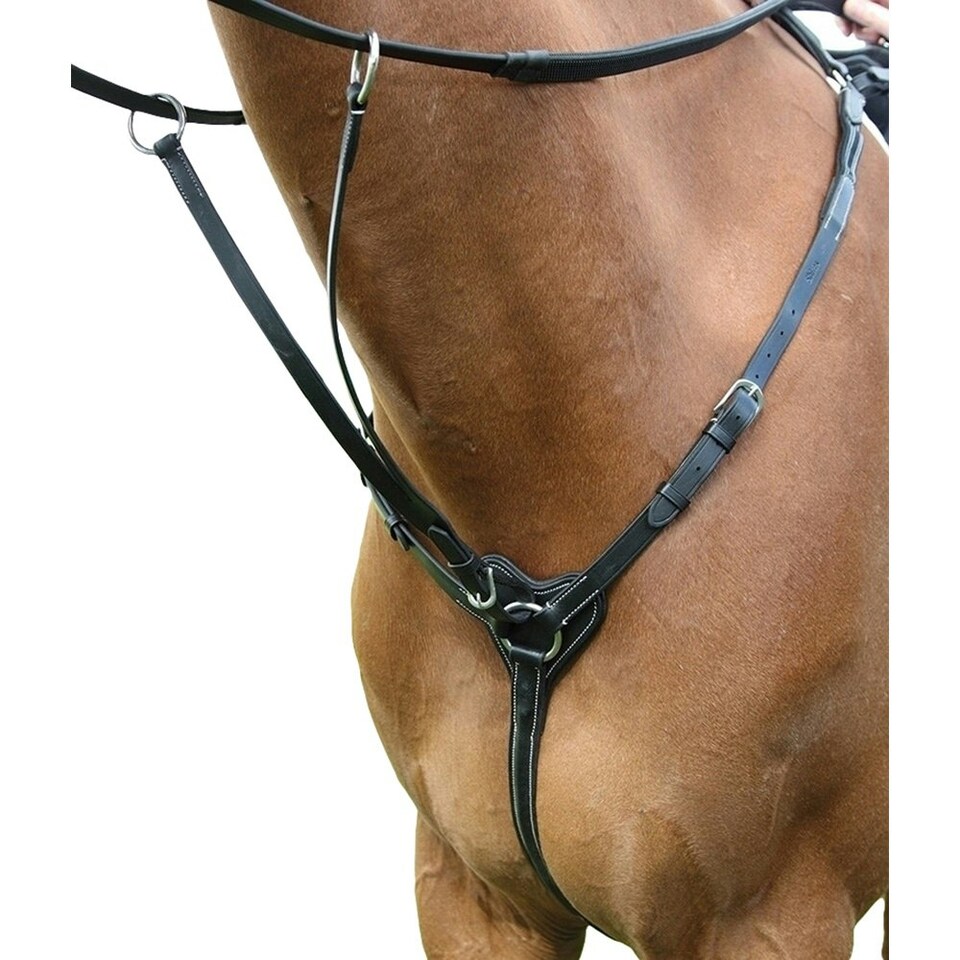 Salisbury Leather Horse Breastplate - Black - Cob (UTER553)