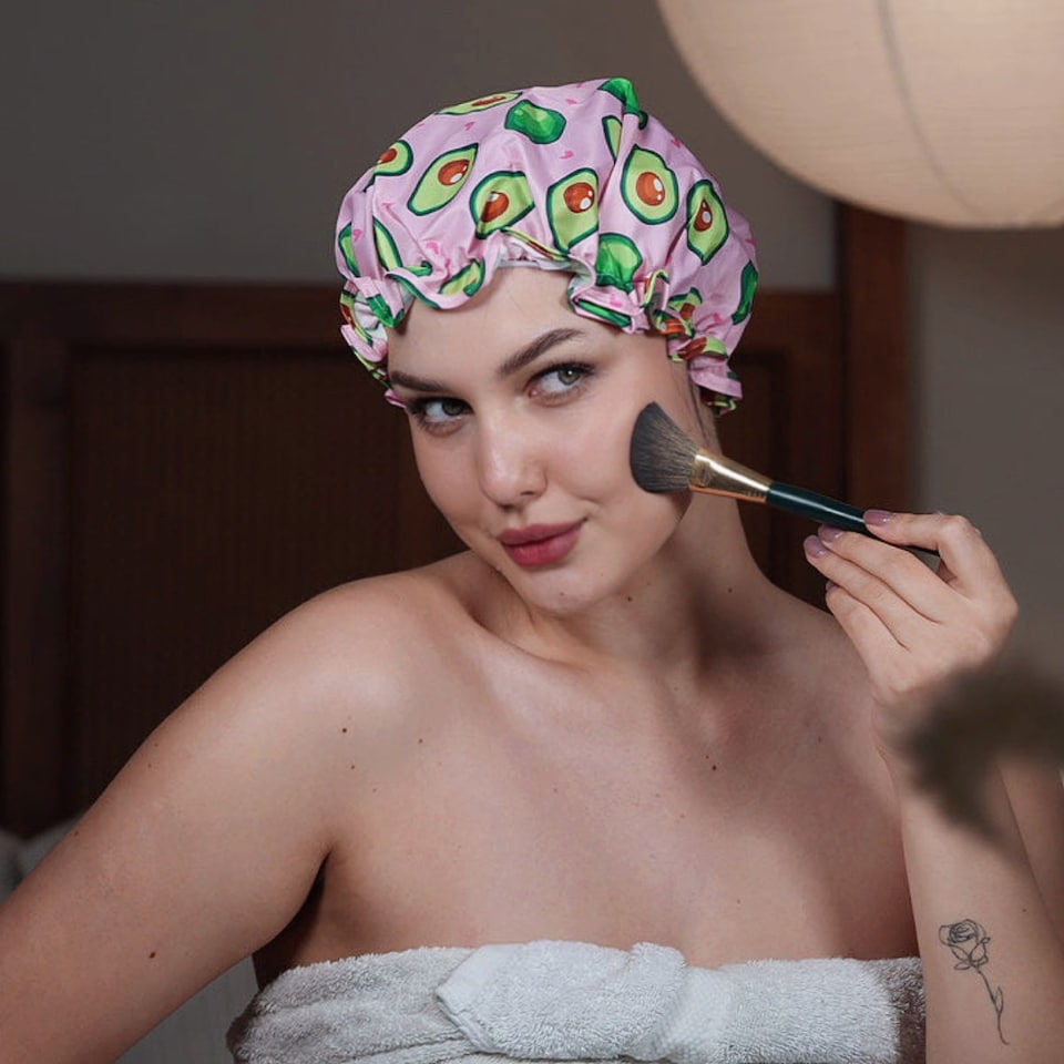 image 1 of SMUG Shower Cap - Avocado Print