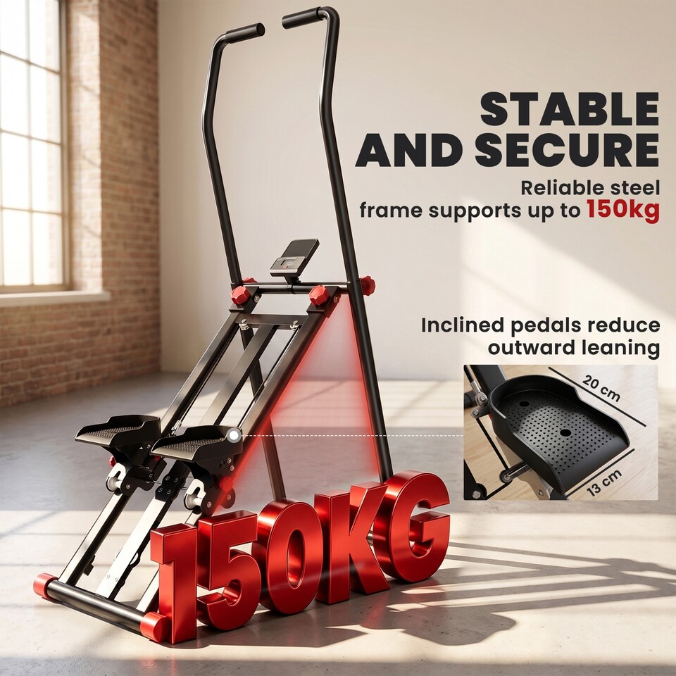 image 1 of SPORTNOW Foldable Stair Stepper for Home Gym with 3 Resistances