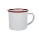 image 4 of Argon Tableware White Enamel Espresso Cups - 130ml - Red - Pack of 6 | Red | Red