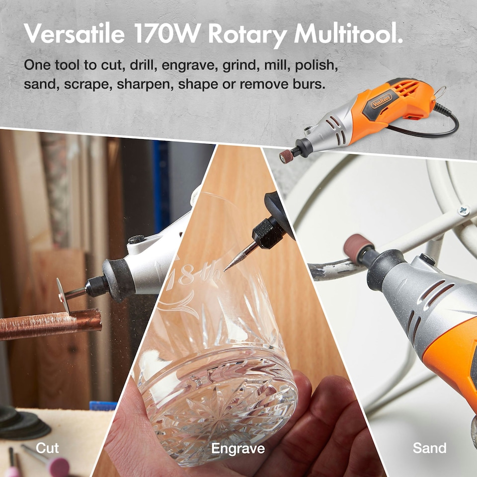 image 1 of VonHaus 120 Piece Rotary Tool with Storage Case