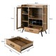 image 2 of COSTWAY Kitchen Storage Cabinet Wine Cabinet Sideboard Grey