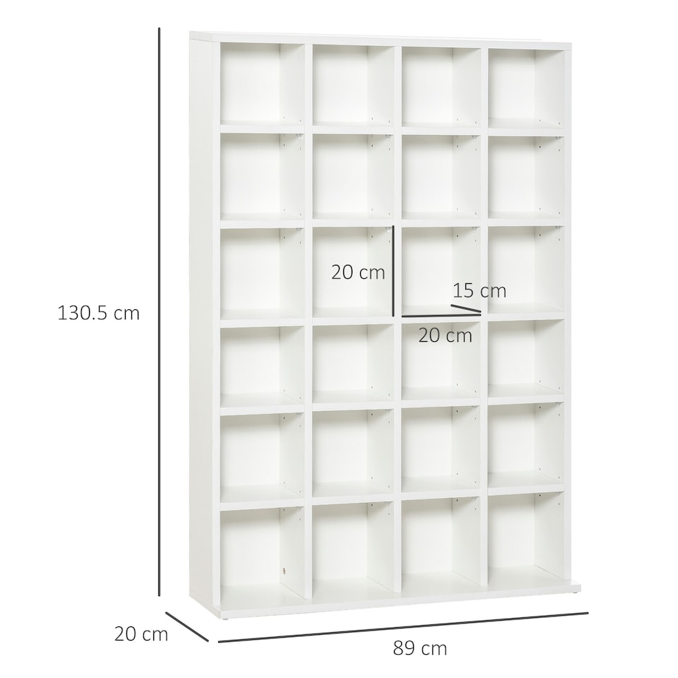 image 1 of HOMCOM DVD CD Media Storage Rack, Video Display Unit, 89 x 130.5 cm, White