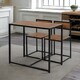 image 2 of Industrial 3-Piece Dining Rustic Table Set Brown
