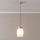 image 2 of ValueLights India Confetti Glass Shade Brushed Gold Capped Ceiling Pendant Light with Bulb Gold