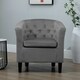 image 2 of Clio Studded Velvet Tub Chair - Dark Grey