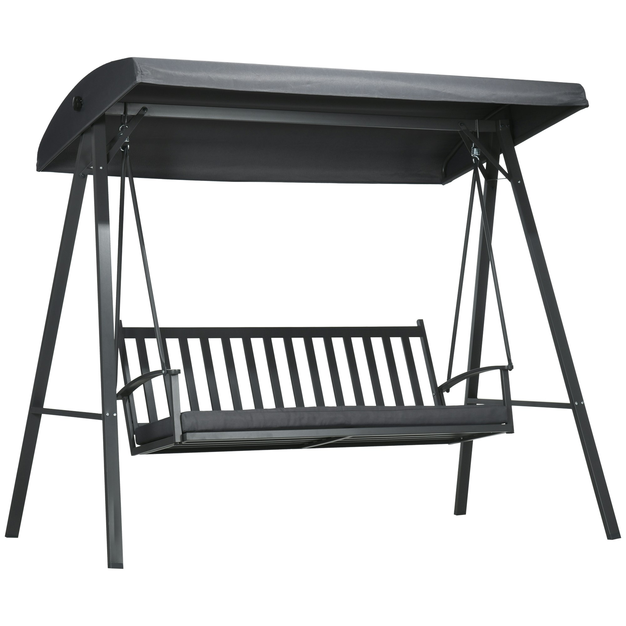 Outsunny 3-Seat Garden Swing Chair, Outdoor Canopy Swing Glider