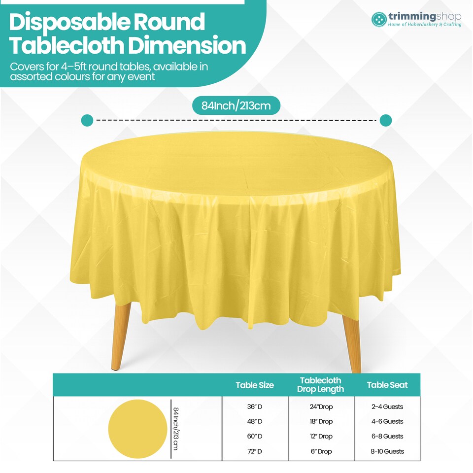 image 1 of Disposable Plastic Table Cover, Waterproof Tablecloth - 84 Inch