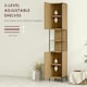 image 4 of HOMCOM Slim Bathroom Storage Cabinet with 2 Doors Open Compartments Natural Brown | Black