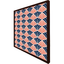 Navy & pink geometric shells (Picture Frame) Brown | M