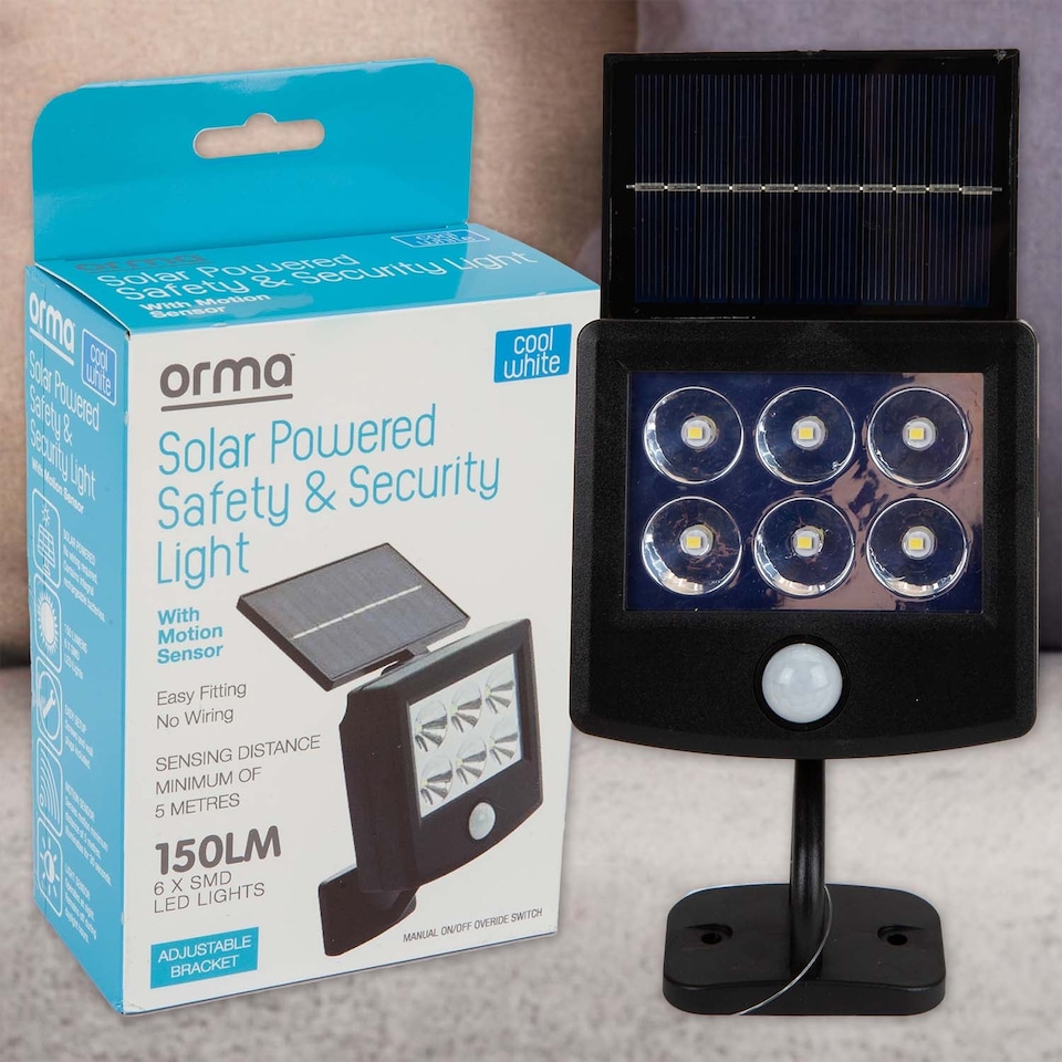 image 1 of vfm-estore Orma Solar Security Light Black - 16cm x 10cm