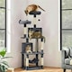 image 2 of Yaheetech 179 cm Tall Multi Level Cat Tree Kitten Condo Dark Grey