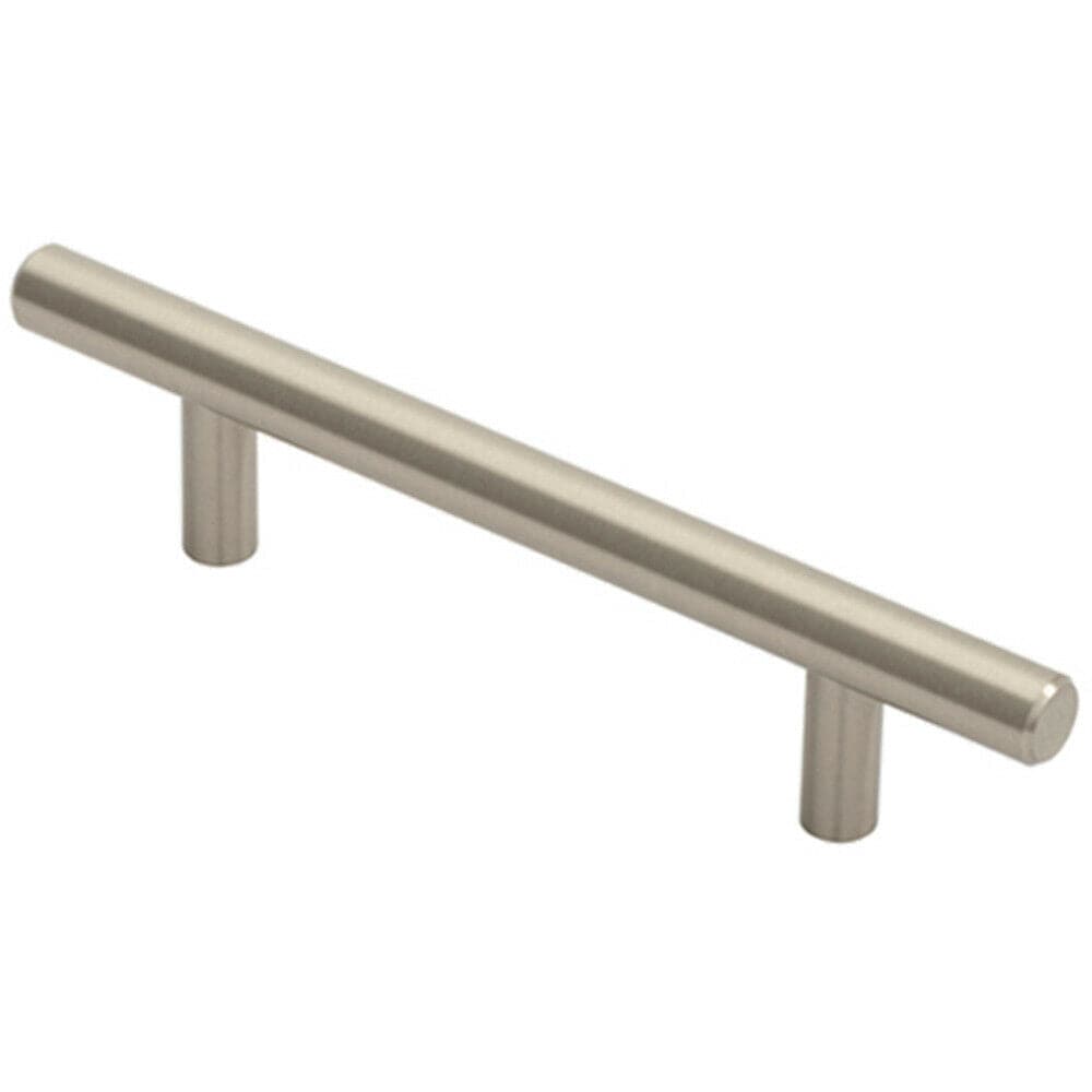 Loops Round T Bar Cabinet Pull Handle 156 x 12mm 96mm Fixing Centres Satin Nickel in Metallics