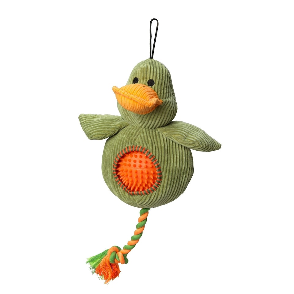 House Of Paws Duck Dog Toy - Green/Orange/Yellow - One Size