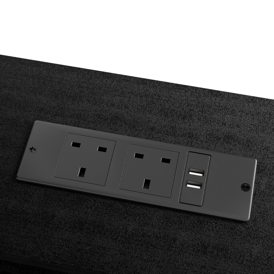 image 1 of Levede Gaming Desk Computer Table with Monitor Shelf Power Outlets RGB Light