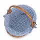 image 2 of Double Steamed Oval Wicker Shopping Basket Blue Checked Lining | Black | Black