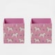 image 5 of OHS 4 Pack Folding Storage Unicorn Print Cubes Space Saving Home Bedroom Clothes Toy Organiser Pink
