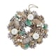 image 1 of Christmas Wreath Festive Decoration with Jute Hanger Traditional Pinecone Decor | Multi | Frosted White | 25cm | 1