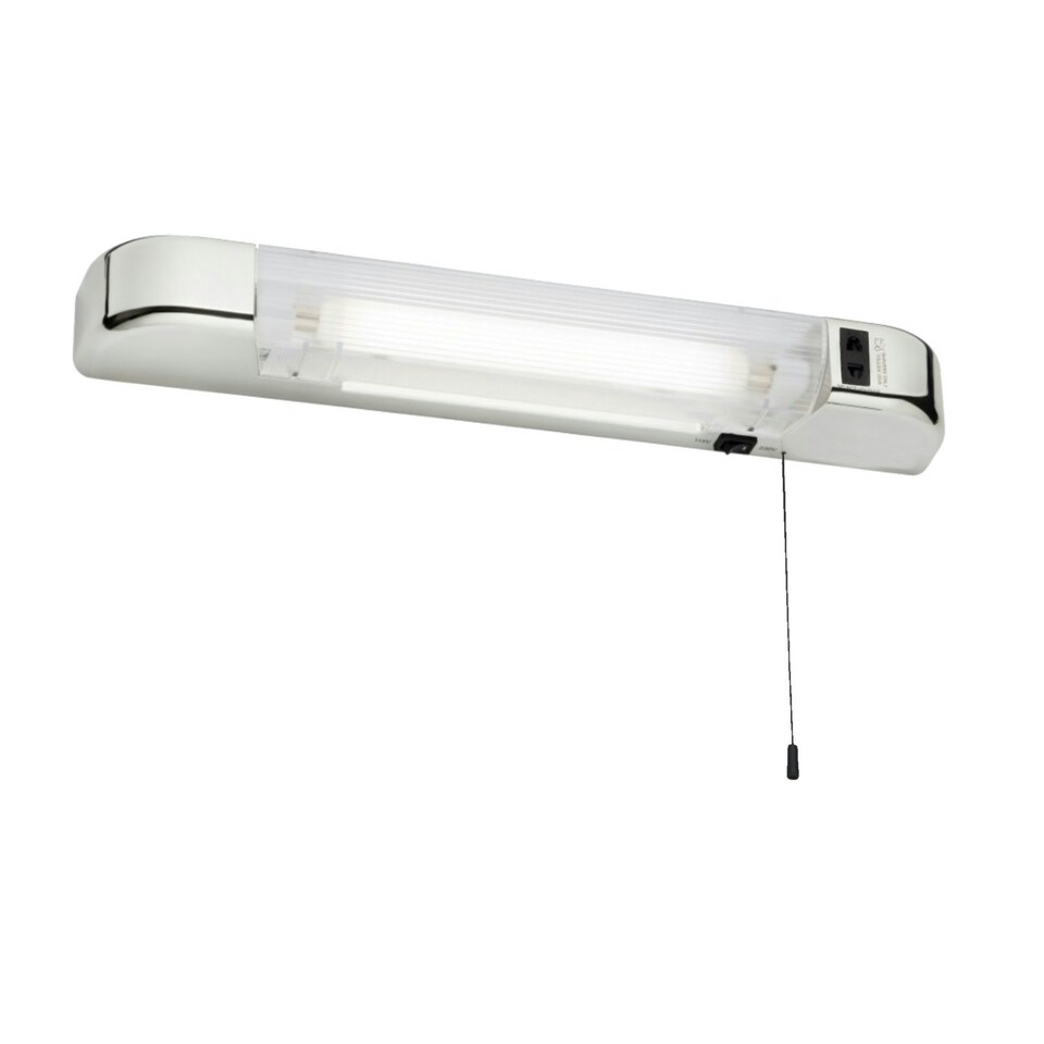 image 1 of Set of 2 Rise - Chrome Bathroom Shaver Lights Chrome | White