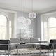image 2 of Oberlin LED 2 Light Large Spherical Ceiling Pendant Satin Nickel