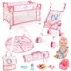 image 2 of Deluxe Mermaid-Themed Baby Doll Playset with Stroller, Crib, Play Mat & Feeding Accessories – Role Play Toy for Girls 3+
