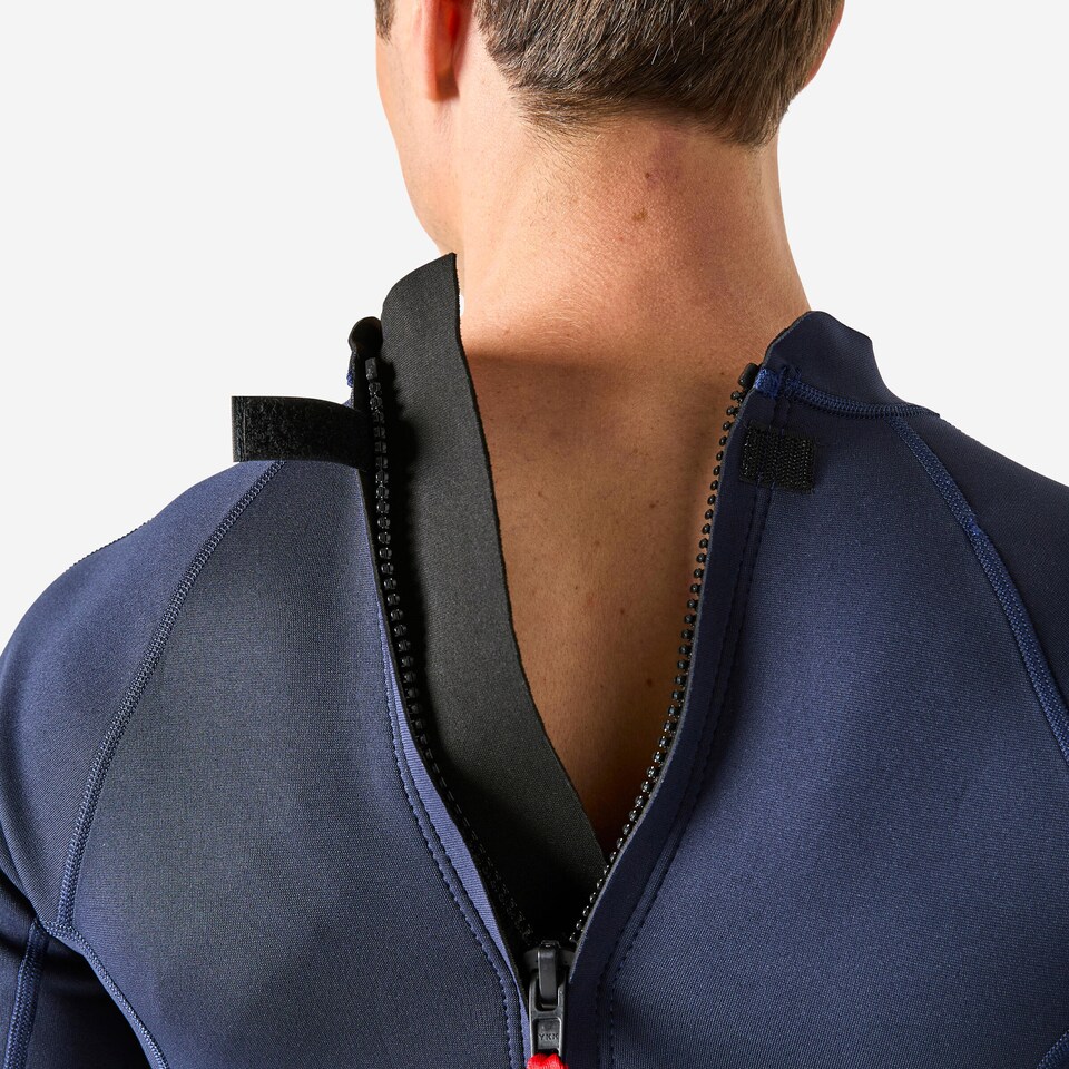 image 1 of Decathlon 100 men’s 1.5 mm neoprene Shorty Surfing wetsuit - navy blue