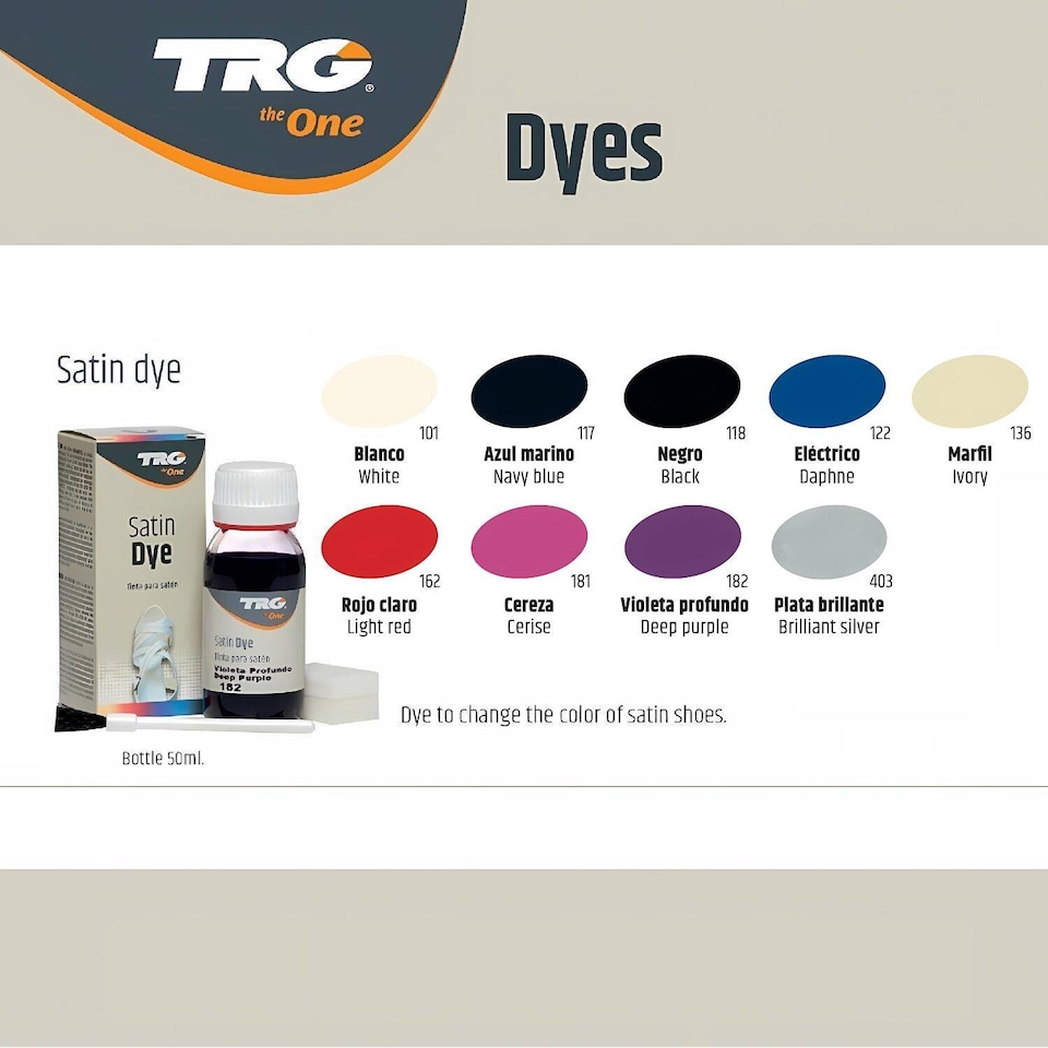 image 1 of TRG Satin Shoe Dye - Soft Sheen Finish for Restoring Faded Satin Shoes 50ml | Blue | Daphne Blue