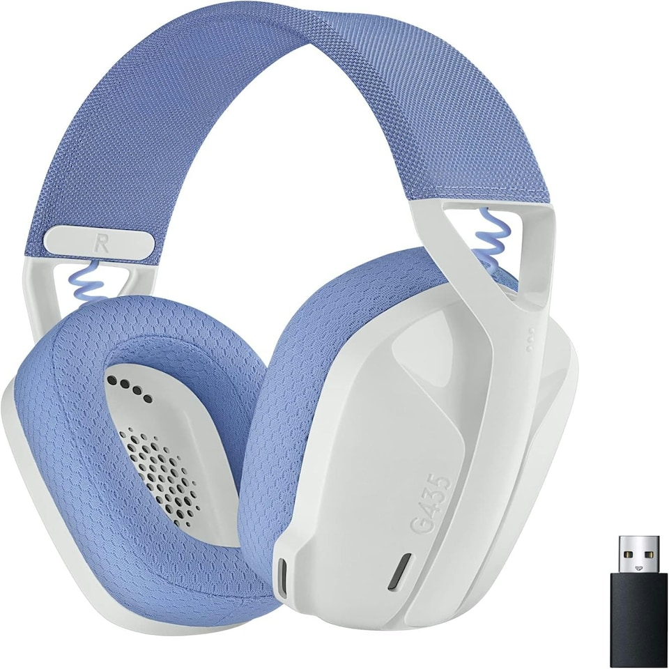 image 1 of Logitech G435 LIGHTSPEED & Bluetooth Wireless Gaming Headset, Ultra Lightweight, built-in mics, 18h battery, Dolby Atmos, PC, PS4, PS5, Nintendo Switch
