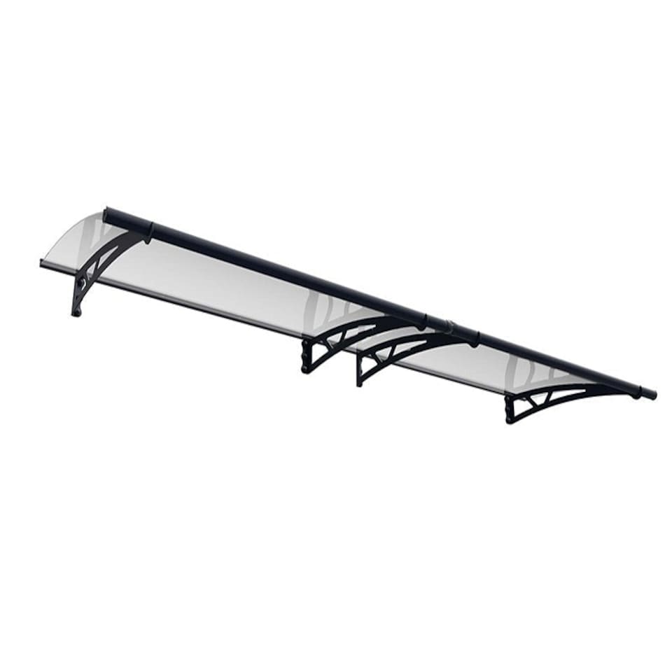 image 1 of Patio Cover Altair Door Awning Canopy 3000 Clear - Acrylic - L302 x W91.5 x H17.5 cm - Grey Grey