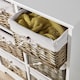 image 5 of Wooden Chest Of Drawer Storage Unit Willow Wicker Baskets Bedside Fully Assembled | White