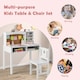image 10 of COSTWAY Kids Desk and Chair Set Writing Table Set Wooden Children Study Table & Chair