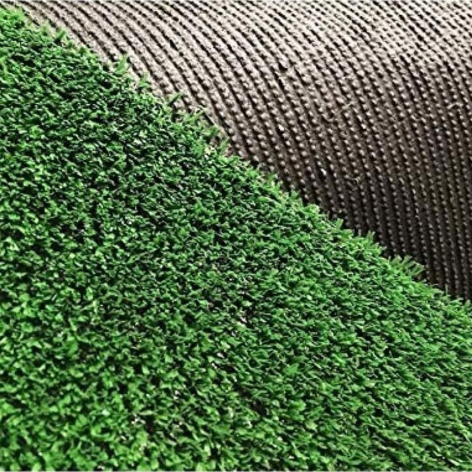 image 1 of 7mm Artificial Grass - 4m x 4m - Budget Fake Lawn Astro Turf | Green | 4m x 4m | 1