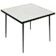 image 1 of Outsunny Outdoor Dining Table for 4 with Marble Effect Tempered Glass Top White