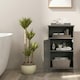 image 3 of COSTWAY Bathroom Floor Cabinet Single Door w/Shelf Grey Grey