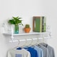 image 2 of Living and Home Wall Mounted Metal Clothes Display Rack - White