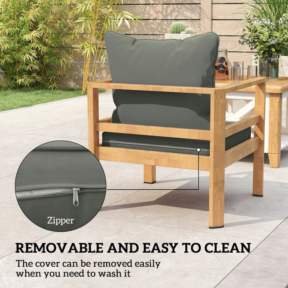 image 1 of Outsunny Garden Chair Cushion with Seat & Back Pad, CUSHION ONLY