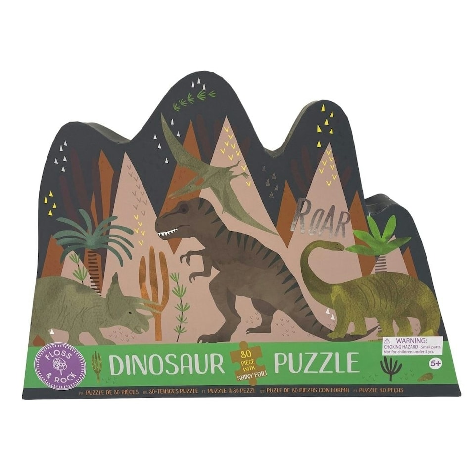image 1 of Floss & Rock Jigsaw Puzzle 80 Piece - Dinosaur