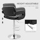 image 3 of HOMCOM Adjustable Height Barstool Steel Pole PU Leather, Black
