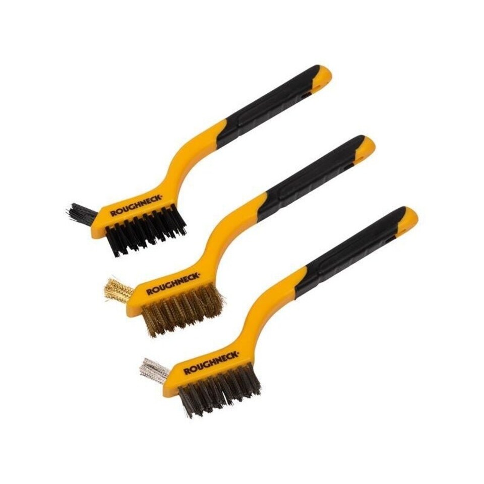 Roughneck Mini Wire Brush Set 3 Piece - Multi Colour - One Size | Multi