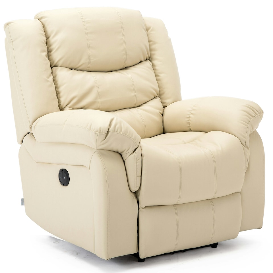 image 1 of Chester Electric Bonded Leather Automatic Recliner Heat & Massage Chair (Cream)