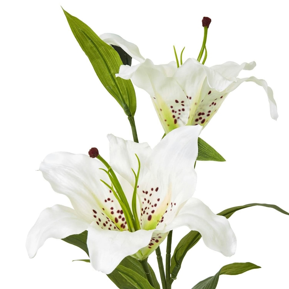 image 1 of Hill Interiors Madonna Lily Artificial Flower Spray - White - One Size