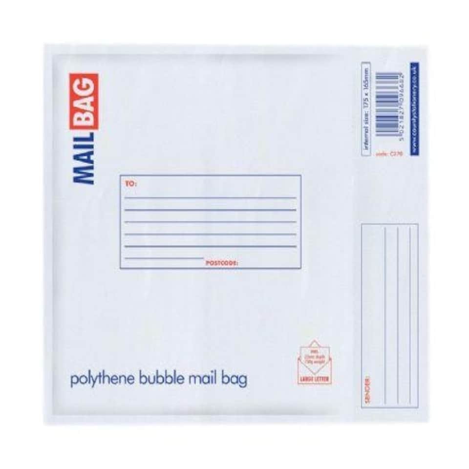 image 1 of Pack of 10 CD Size Polythene Bubble Mail Bags