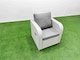 image 4 of Fimous Light Grey PE Wicker Rattan Garden Furniture Set Sofa Set Reclining Chair Love Sofa Rectangular Dining Table Big Stool Side Table