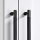 image 4 of Pushka Home Solid Brass Knurled Bar Handle 224mm - Black