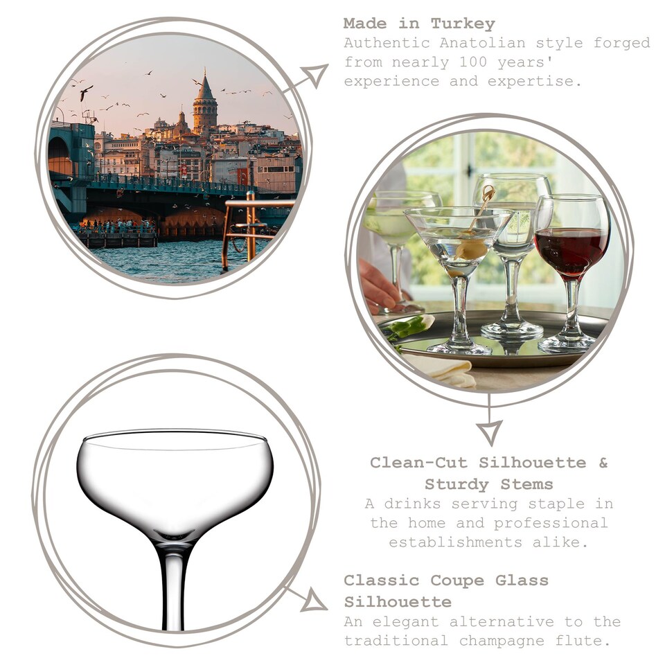 image 1 of Pasabache Bistro Glass Champagne Saucers - 280ml - Pack of 12